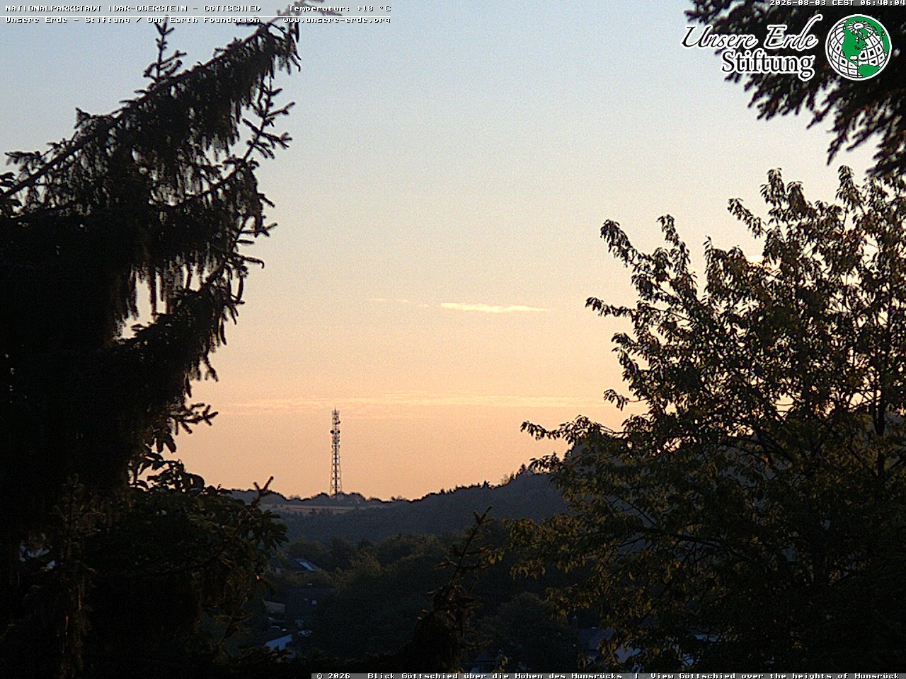 Archiv Foto Webcam Idar-Oberstein: Blick von Göttschied über die Höhen des Hunsrücks