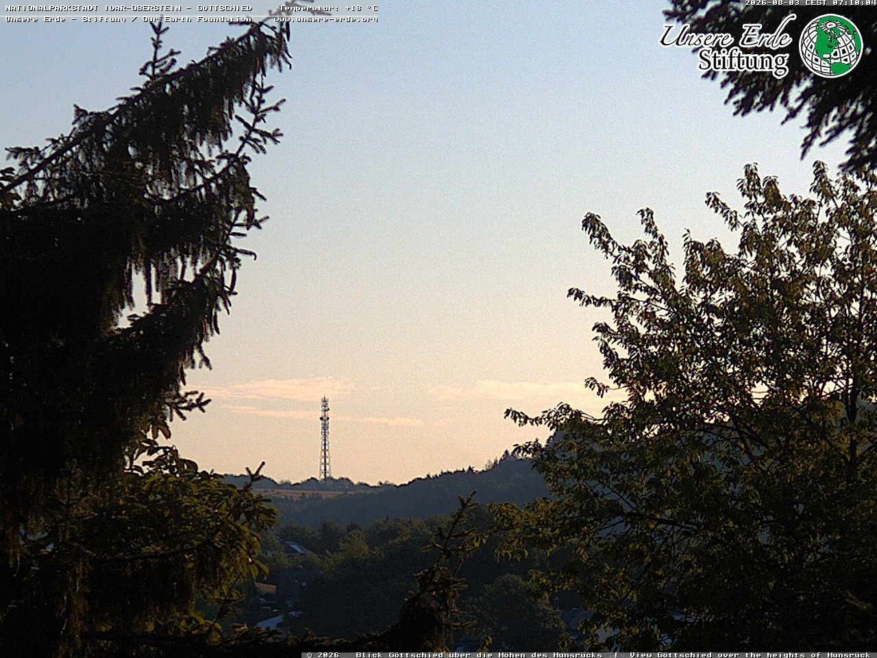 Archiv Foto Webcam Idar-Oberstein: Blick von Göttschied über die Höhen des Hunsrücks