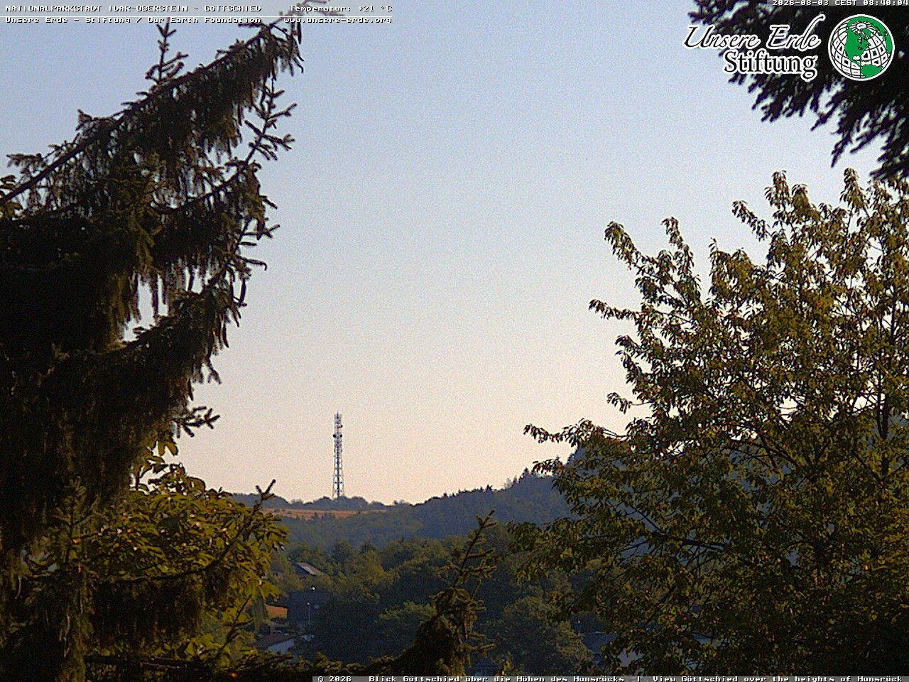 Archiv Foto Webcam Idar-Oberstein: Blick von Göttschied über die Höhen des Hunsrücks