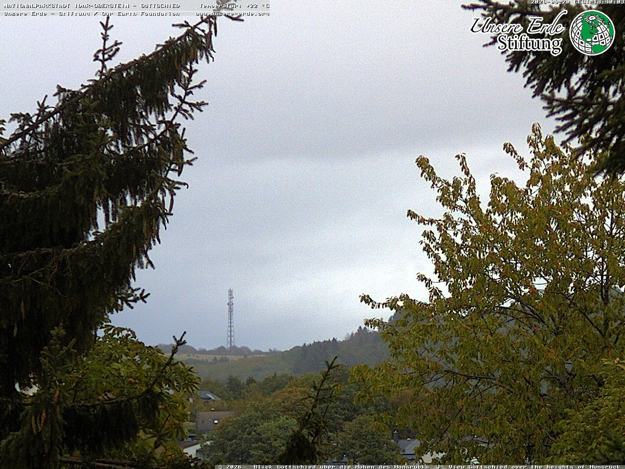 Archiv Foto Webcam Idar-Oberstein: Blick von Göttschied über die Höhen des Hunsrücks