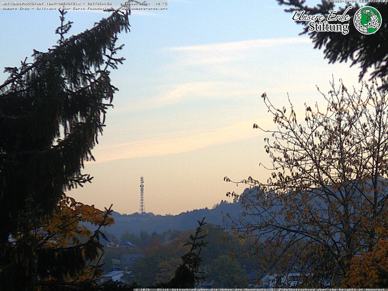 Archiv Foto Webcam Idar-Oberstein: Blick von Göttschied über die Höhen des Hunsrücks