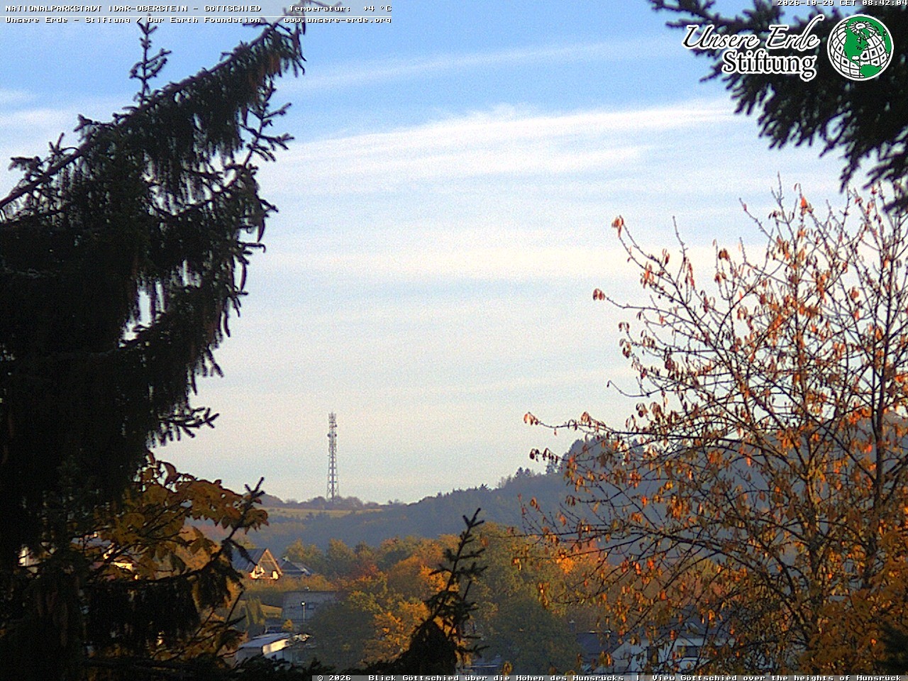 Archiv Foto Webcam Idar-Oberstein: Blick von Göttschied über die Höhen des Hunsrücks