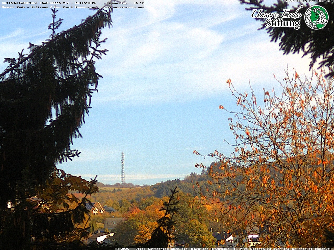 Archiv Foto Webcam Idar-Oberstein: Blick von Göttschied über die Höhen des Hunsrücks