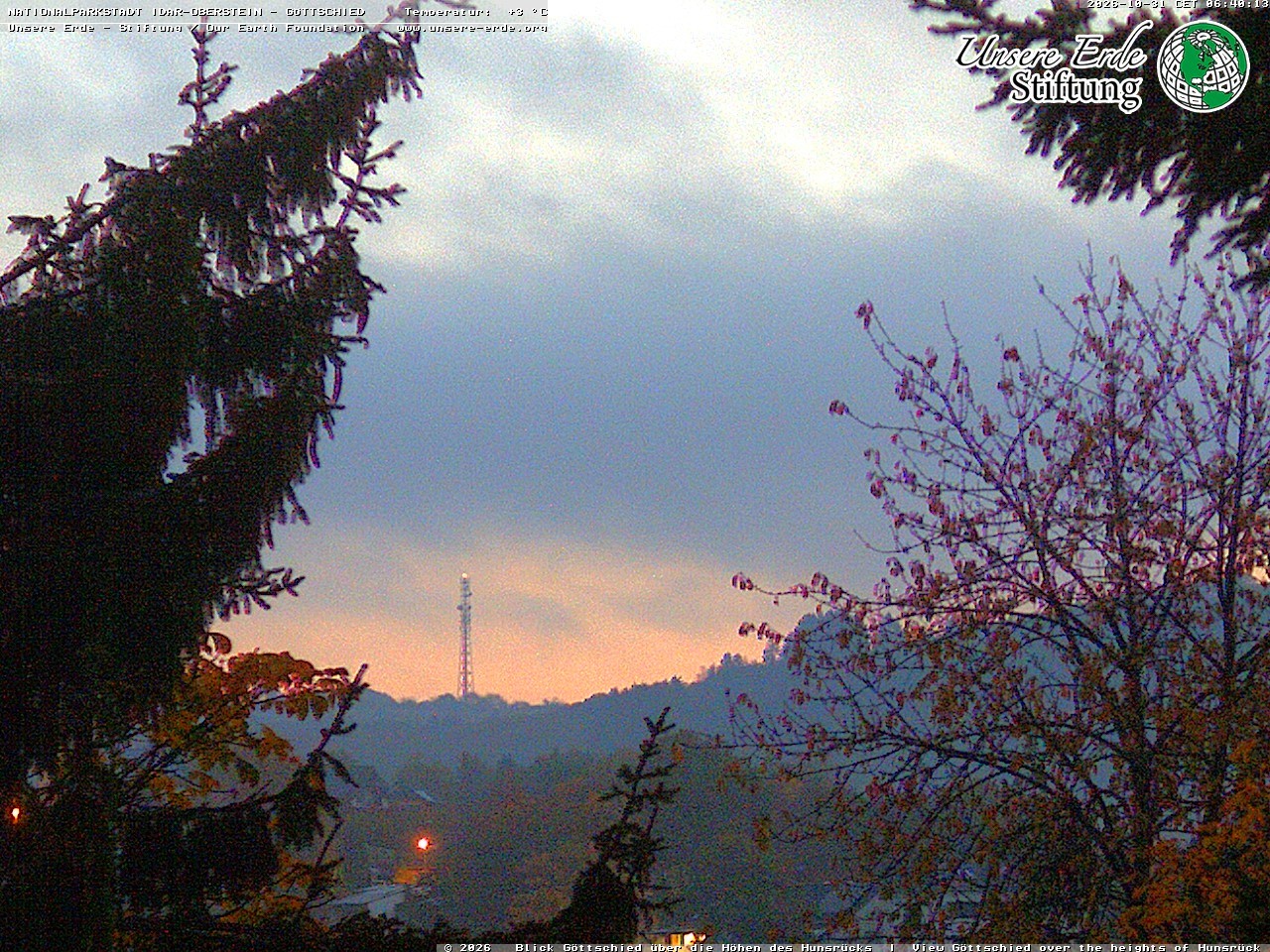 Archiv Foto Webcam Idar-Oberstein: Blick von Göttschied über die Höhen des Hunsrücks