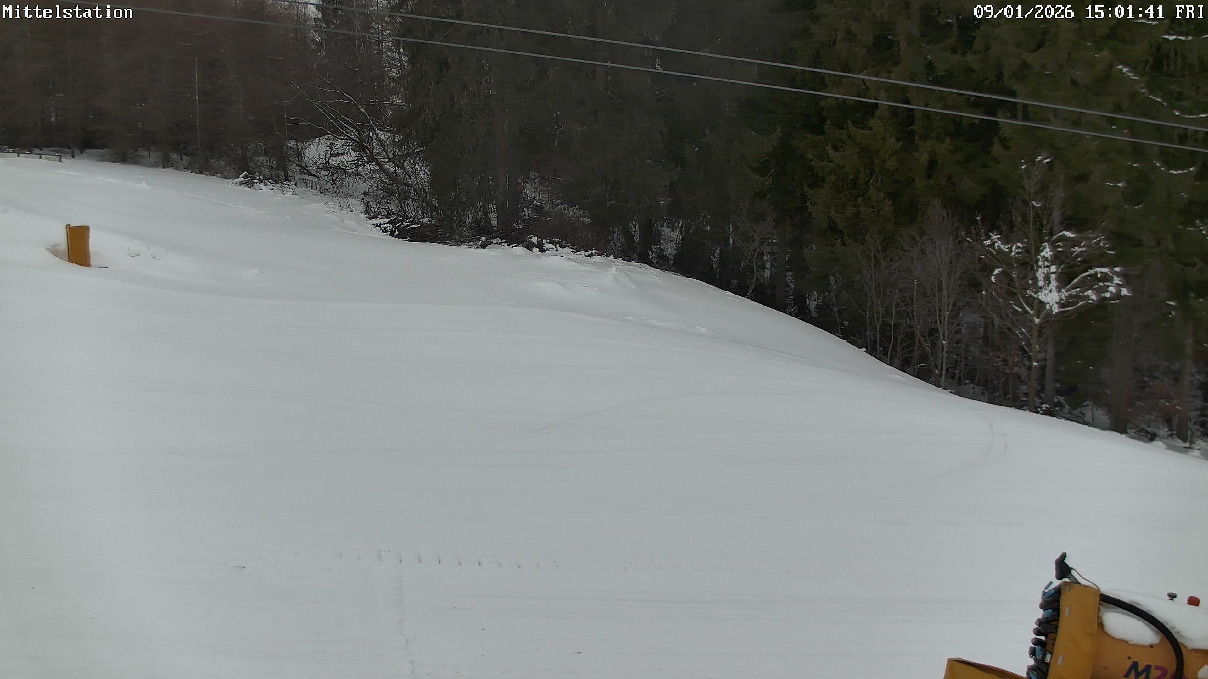 Archiv Foto Webcam Lössnitz: Skilift Mittelstation