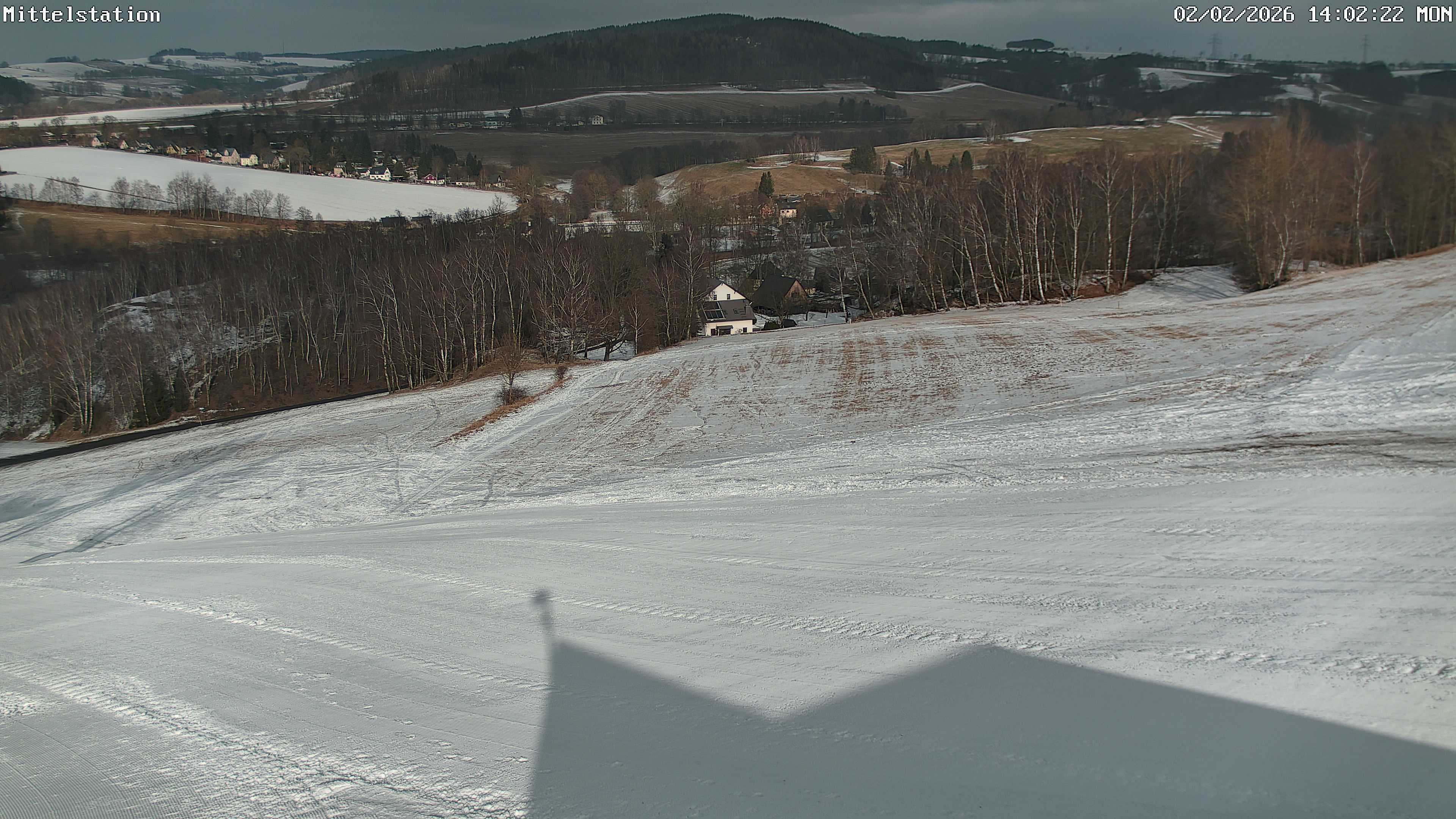 Archiv Foto Webcam Lössnitz: Skilift Mittelstation