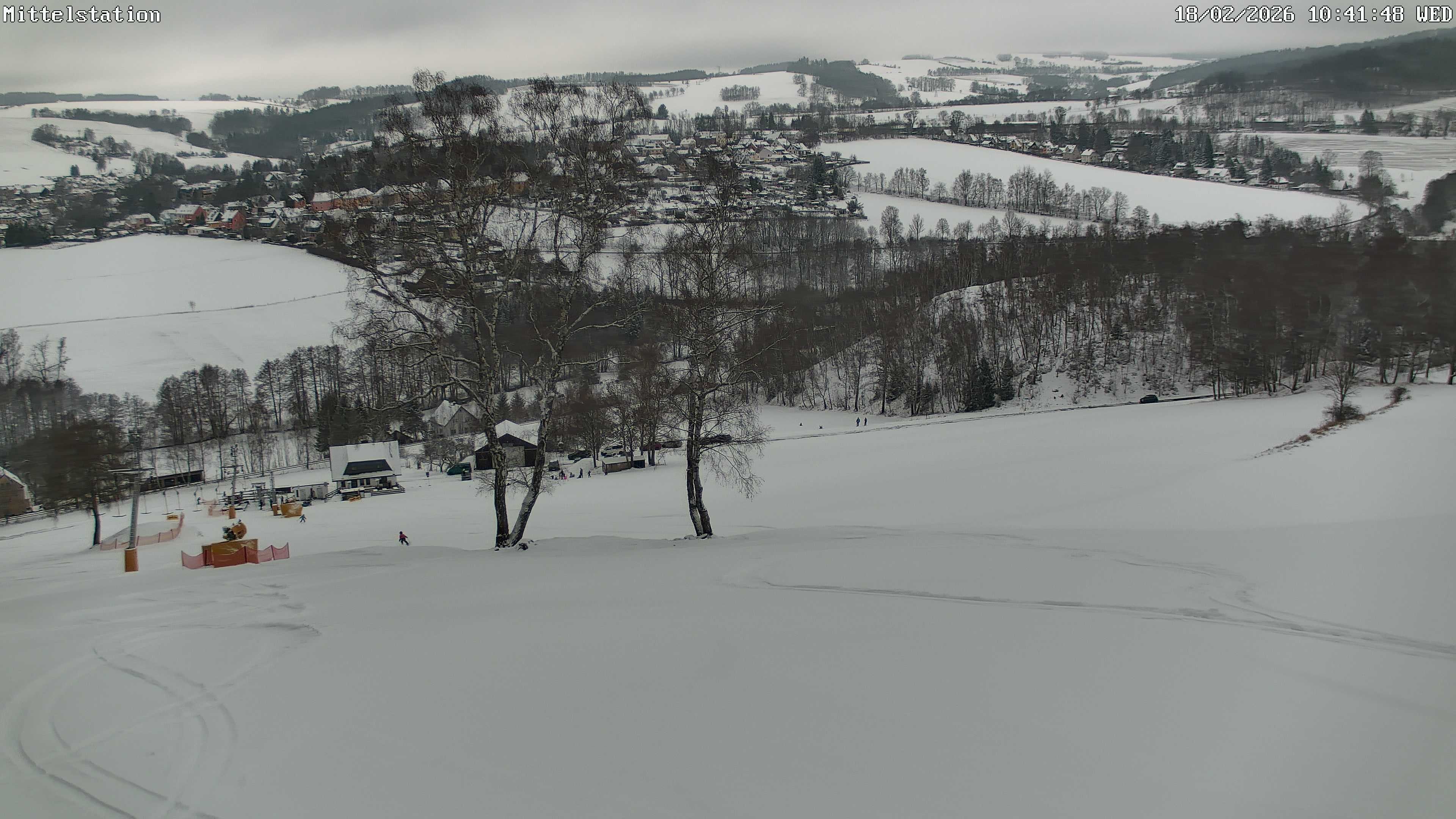 Archiv Foto Webcam Lössnitz: Skilift Mittelstation