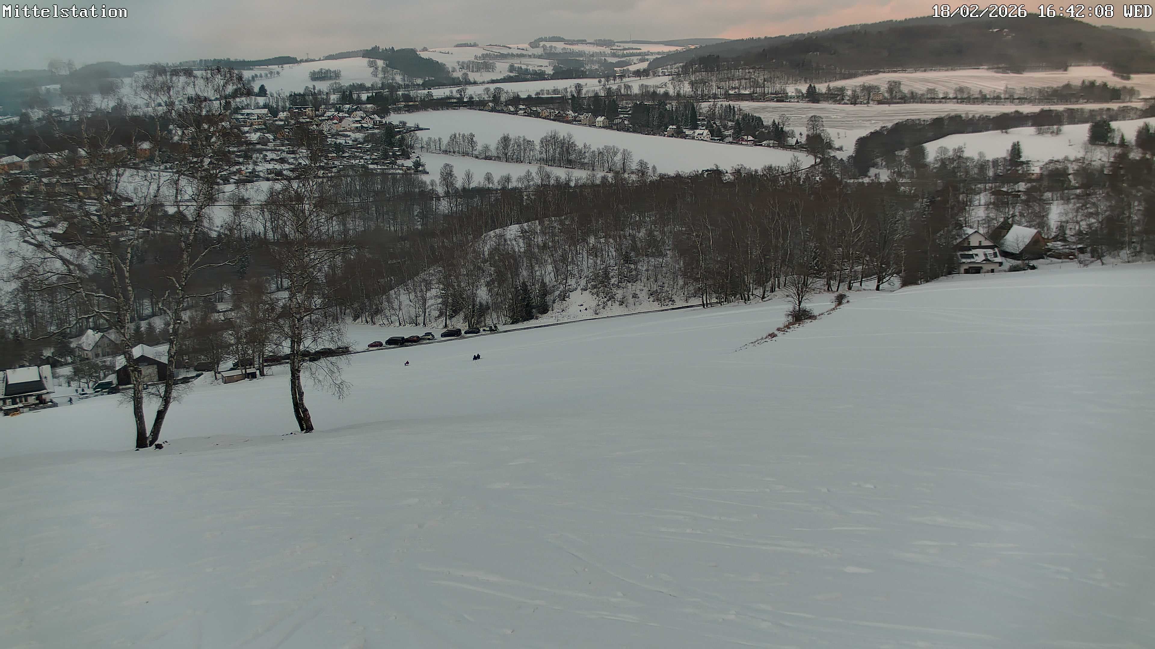 Archiv Foto Webcam Lössnitz: Skilift Mittelstation