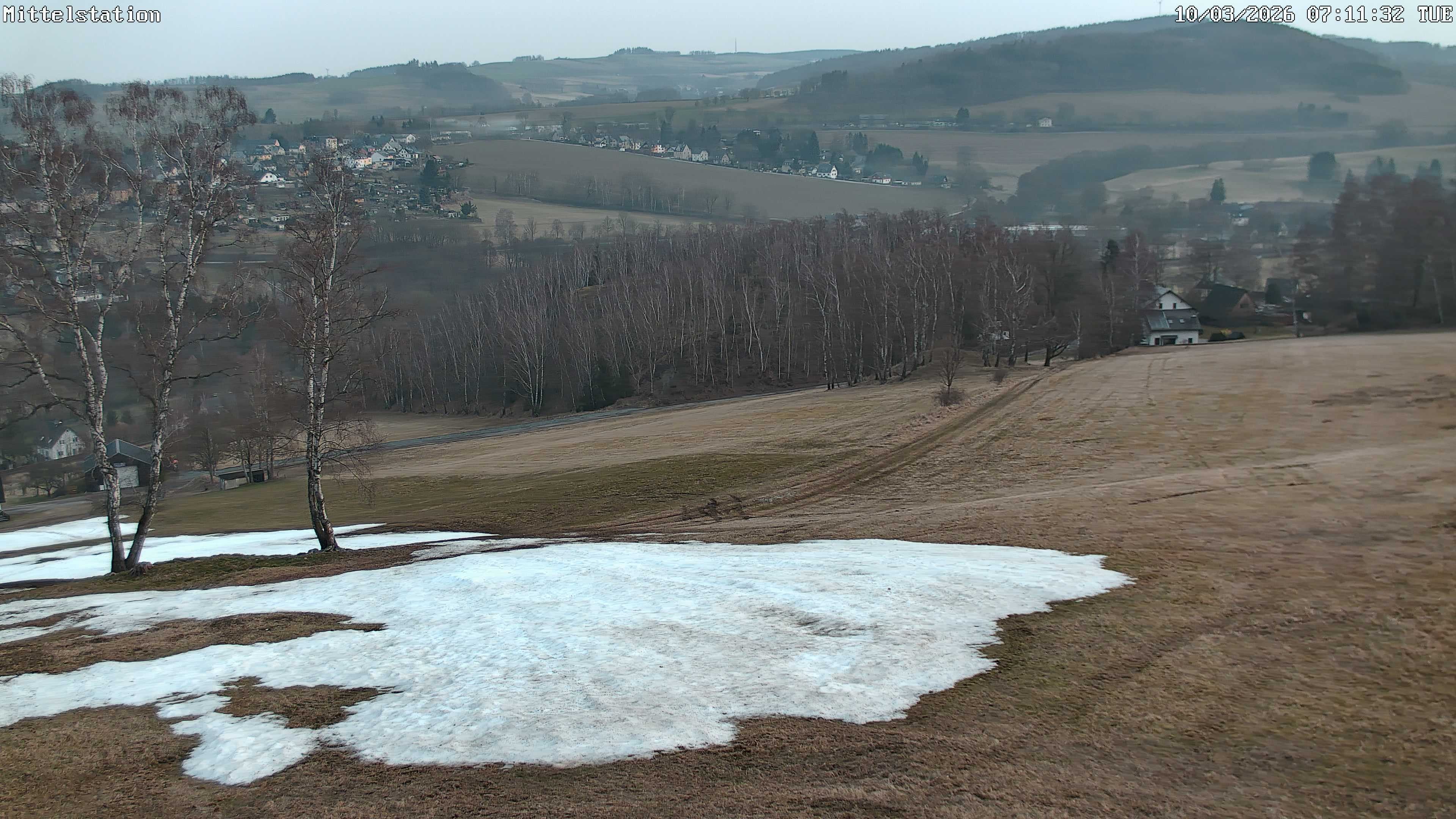 Archiv Foto Webcam Lössnitz: Skilift Mittelstation