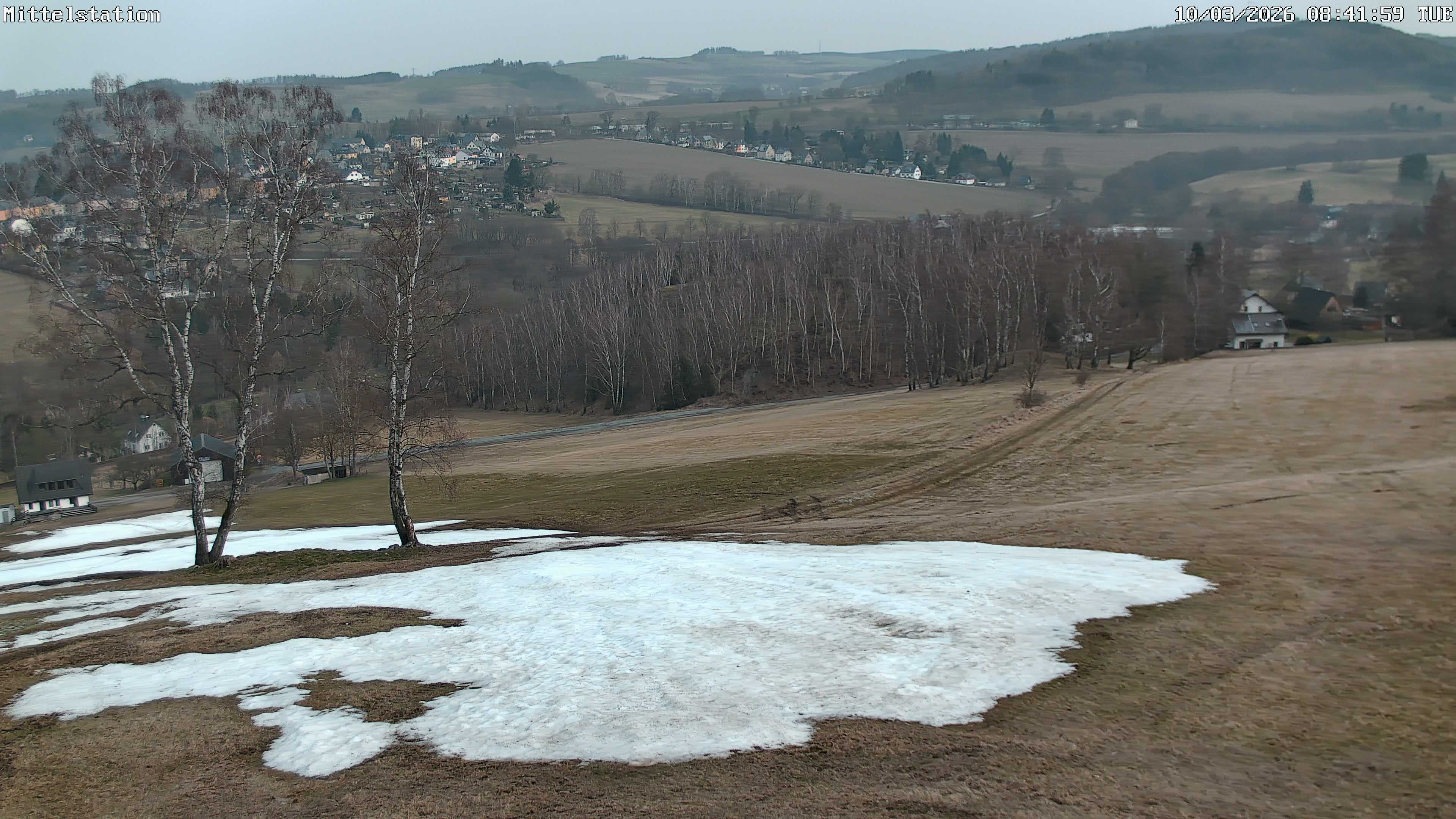 Archiv Foto Webcam Lössnitz: Skilift Mittelstation