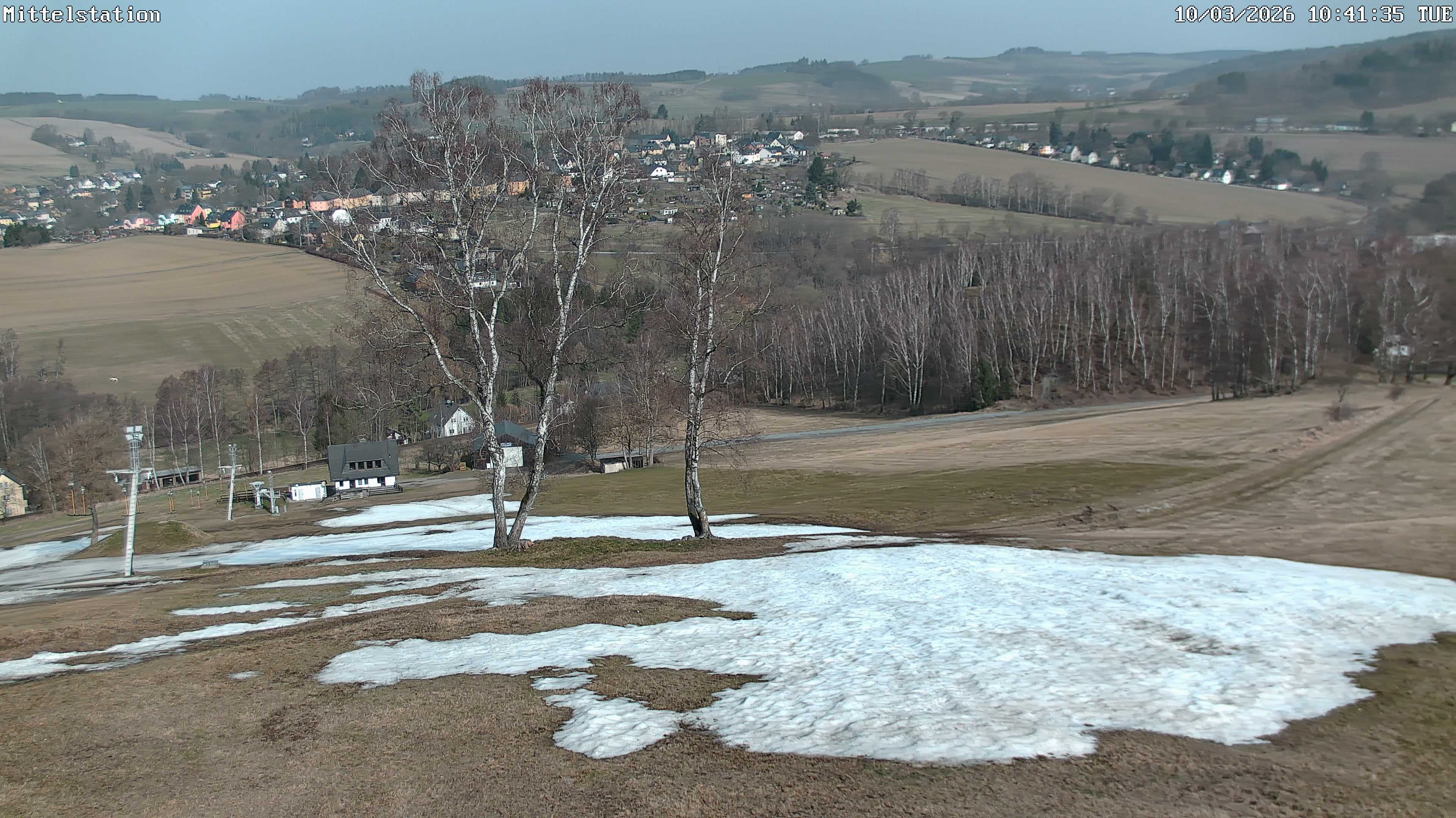 Archiv Foto Webcam Lössnitz: Skilift Mittelstation