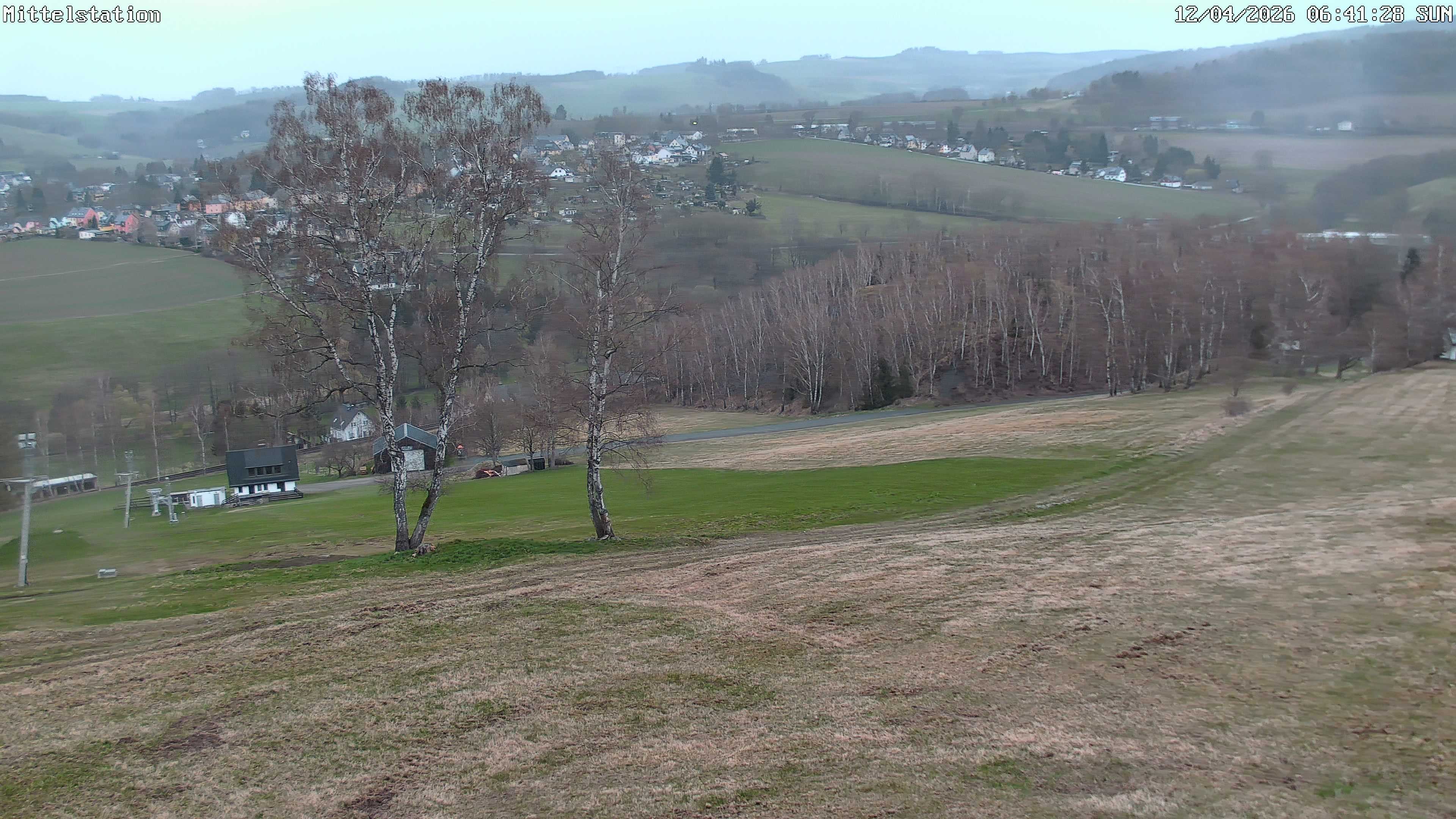 Archiv Foto Webcam Lössnitz: Skilift Mittelstation