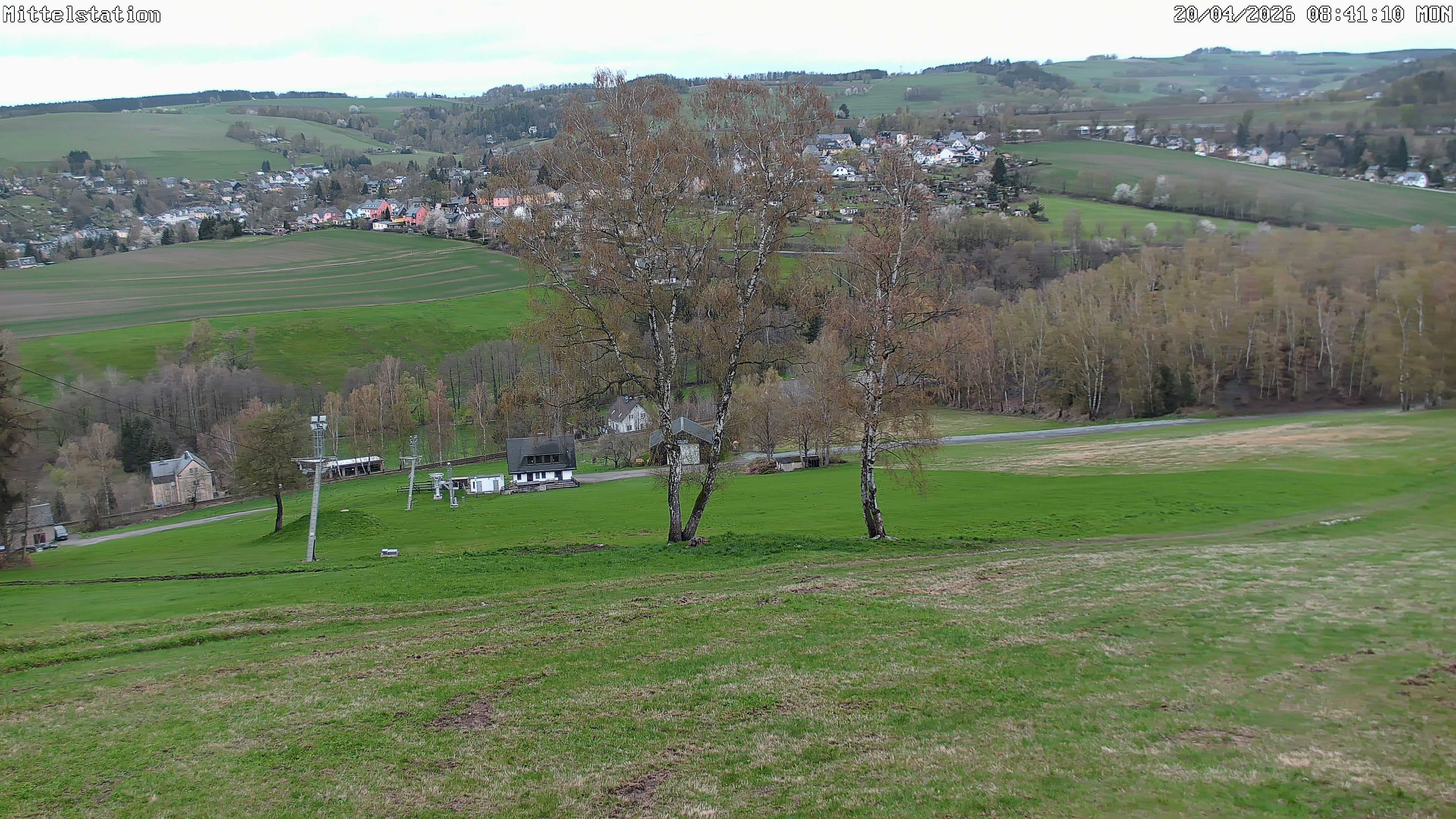 Archiv Foto Webcam Lössnitz: Skilift Mittelstation