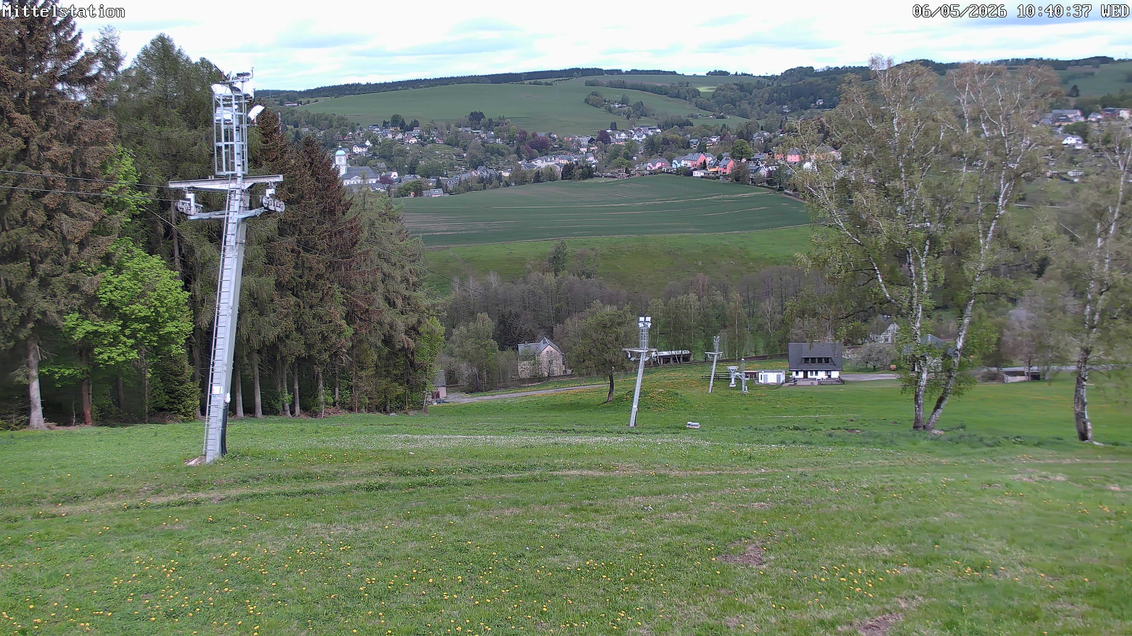 Archiv Foto Webcam Lössnitz: Skilift Mittelstation