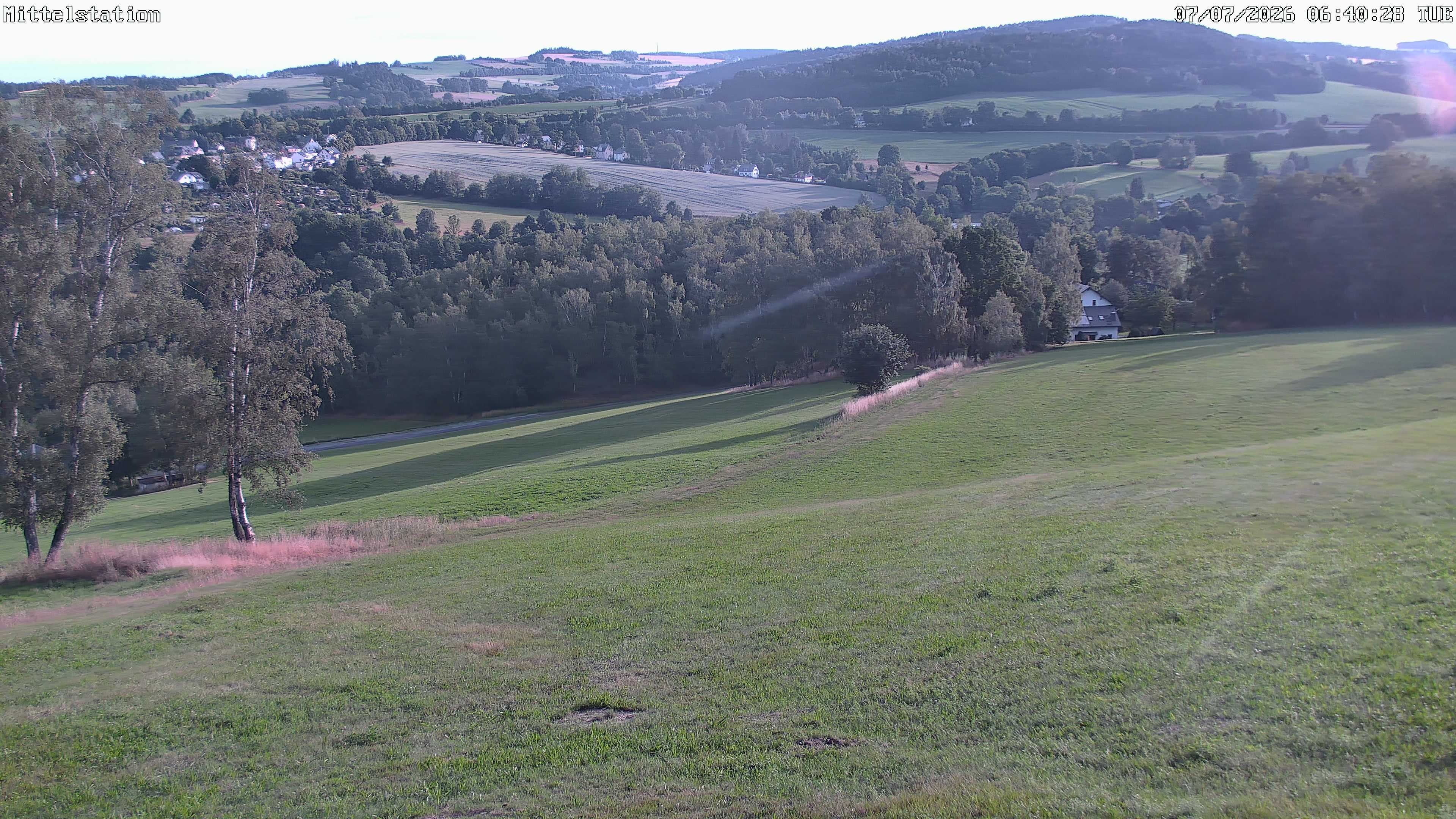 Archiv Foto Webcam Lössnitz: Skilift Mittelstation