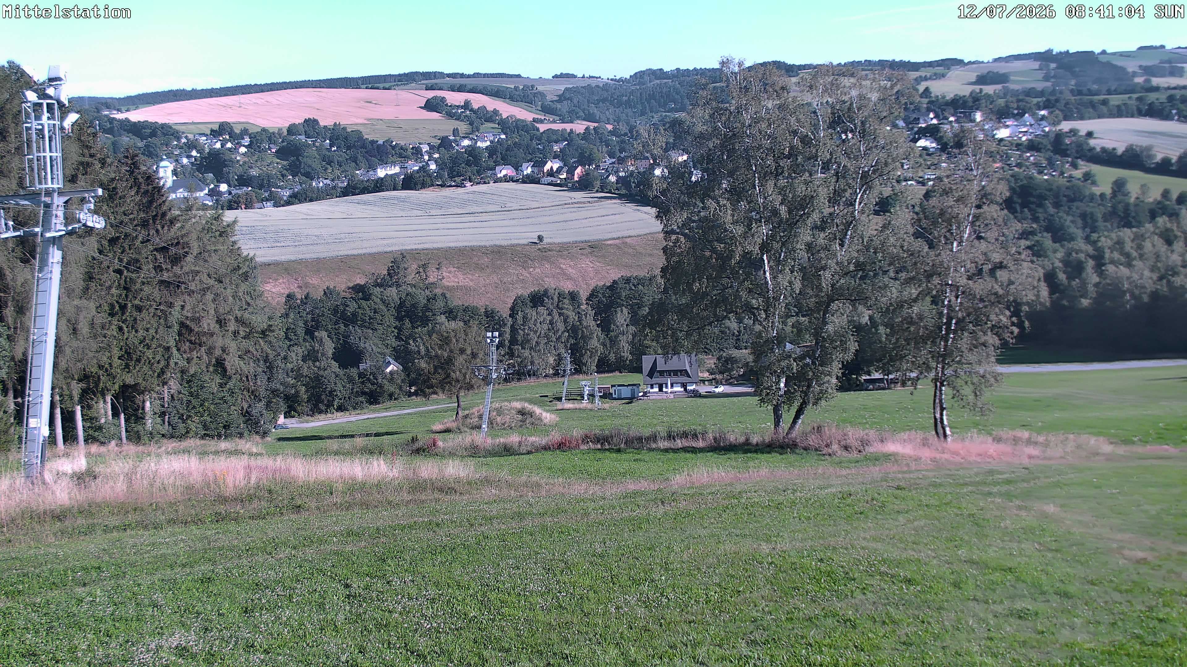 Archived image Webcam Lössnitz: Lift Middle Station