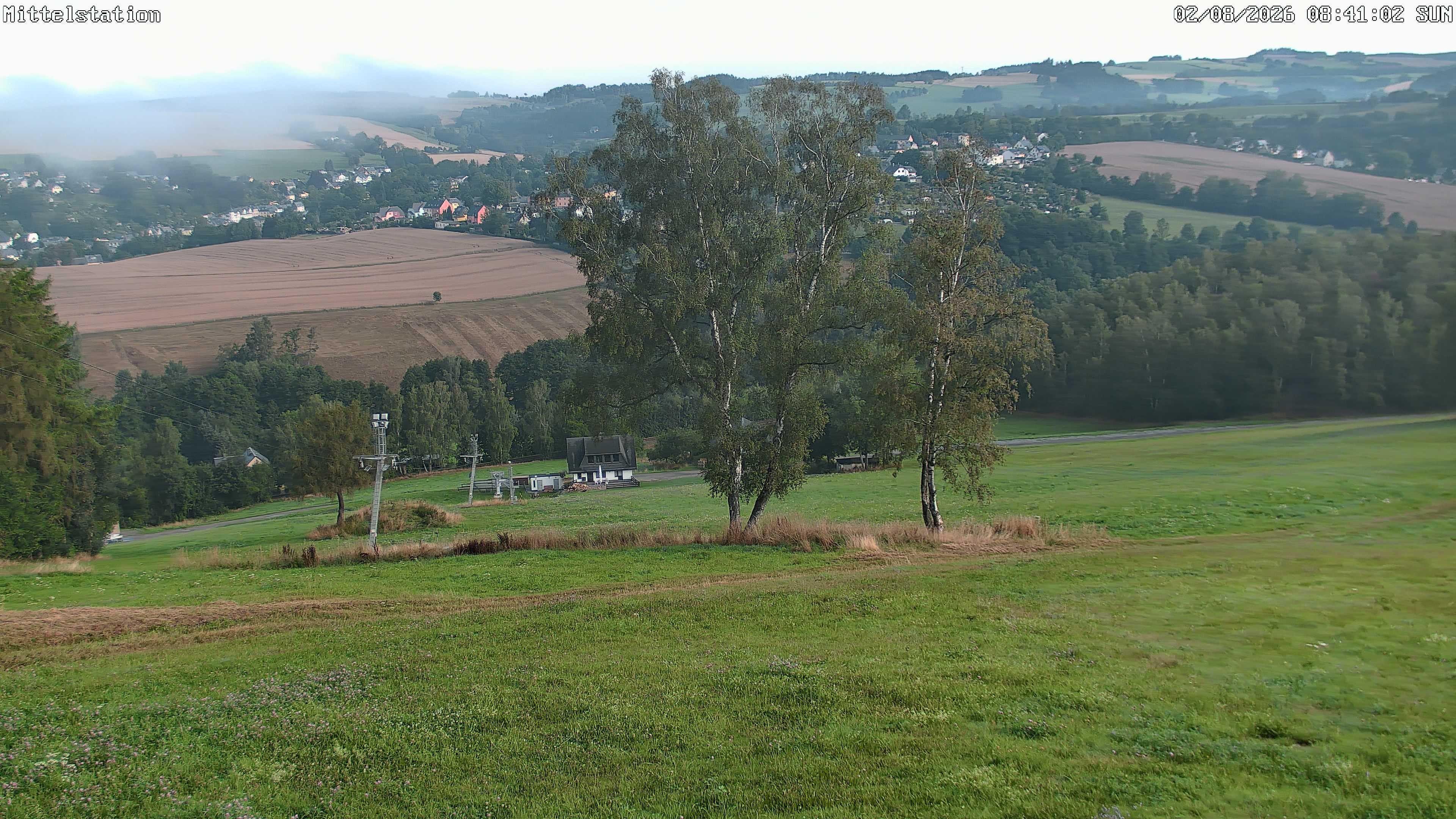 Archived image Webcam Lössnitz: Lift Middle Station