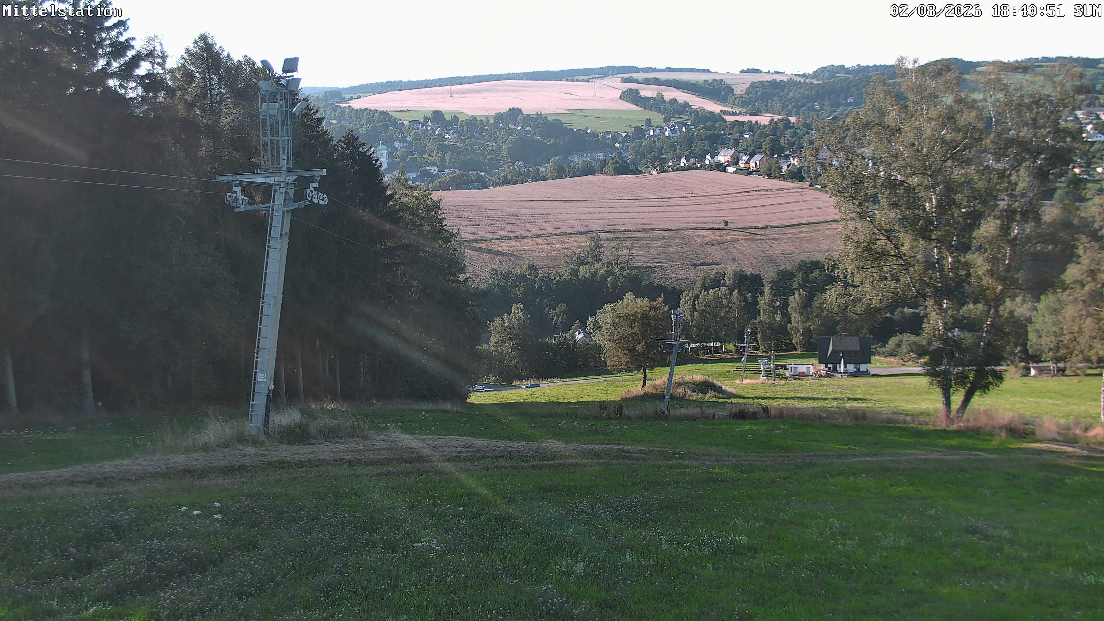 Archived image Webcam Lössnitz: Lift Middle Station