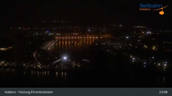 Archived image Webcam Koblenz - View from fortress and cable car