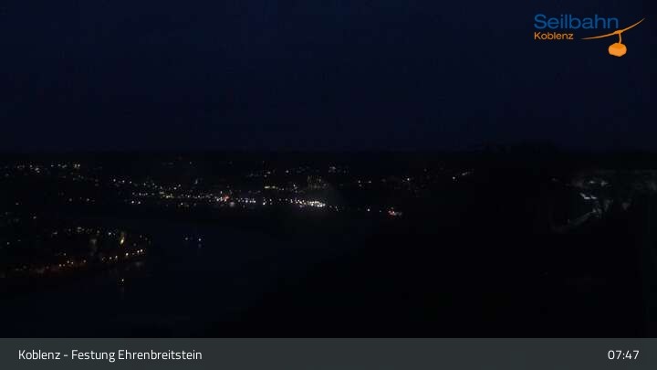 Archived image Webcam Koblenz - View from fortress and cable car