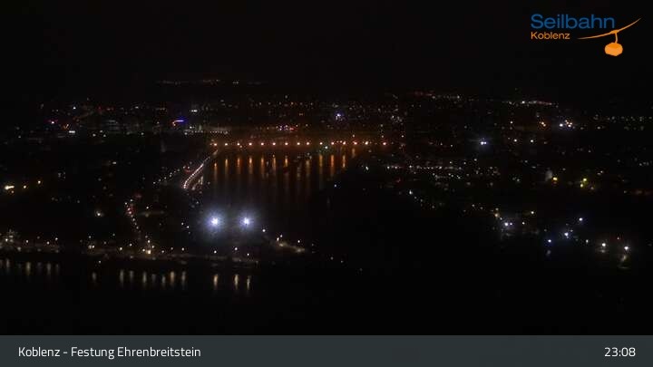 Archived image Webcam Koblenz - View from fortress and cable car