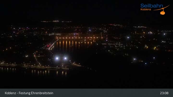 Archived image Webcam Koblenz - View from fortress and cable car