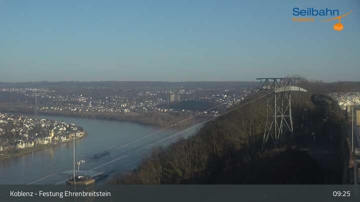 Archived image Webcam Koblenz - View from fortress and cable car