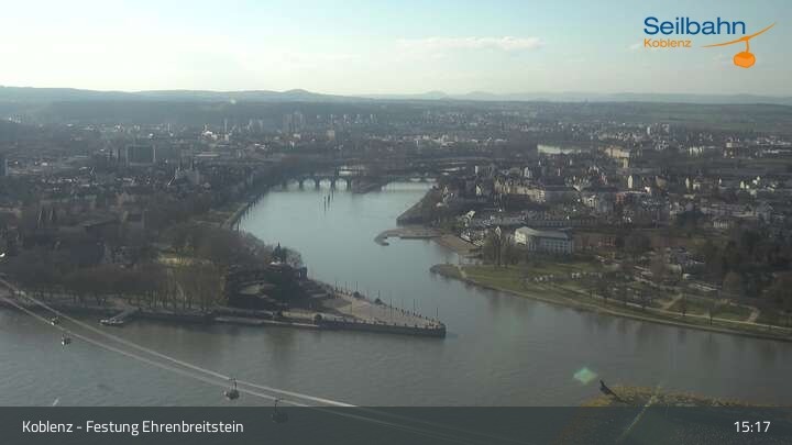 Archived image Webcam Koblenz - View from fortress and cable car