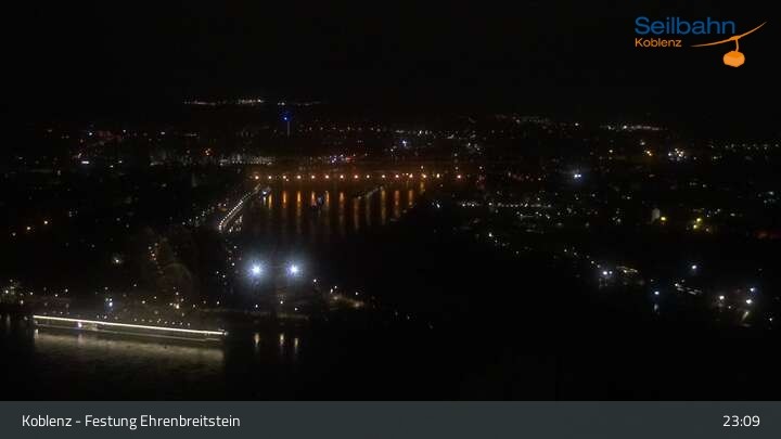 Archived image Webcam Koblenz - View from fortress and cable car