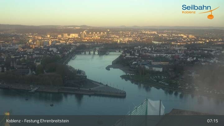 Archived image Webcam Koblenz - View from fortress and cable car