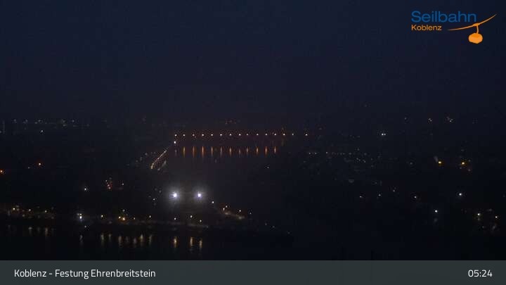 Archived image Webcam Koblenz - View from fortress and cable car