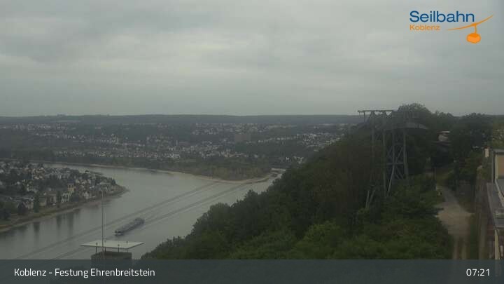Archived image Webcam Koblenz - View from fortress and cable car