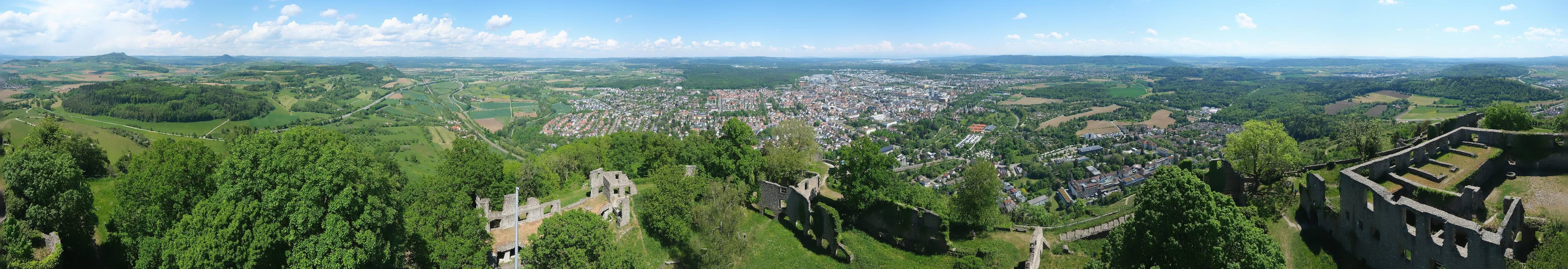 Archiv Foto Webcam Blick auf Singen von der Festung Hohentwiel
