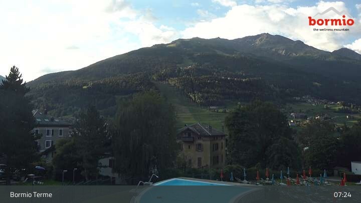 Archiv Foto Webcam Bormio: Ausblick von der Therme