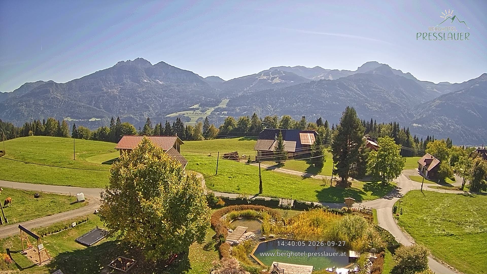 Archiv Foto Webcam Ausblick vom Berghotel Presslauer in Kärnten