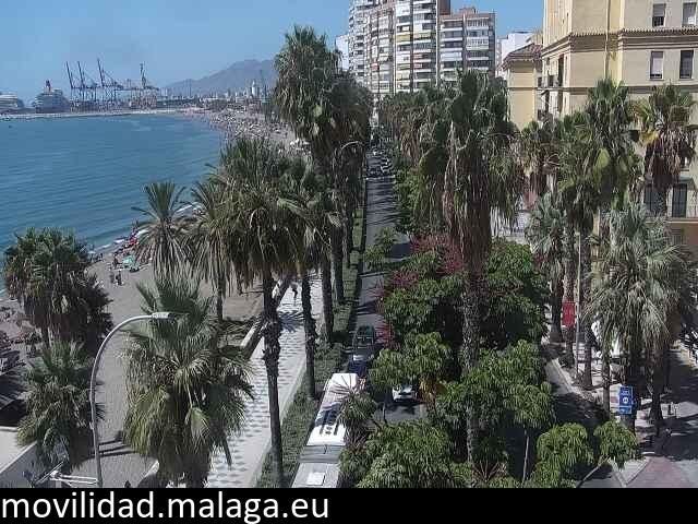 Archiv Foto Webcam Malaga: Strand Malagueta