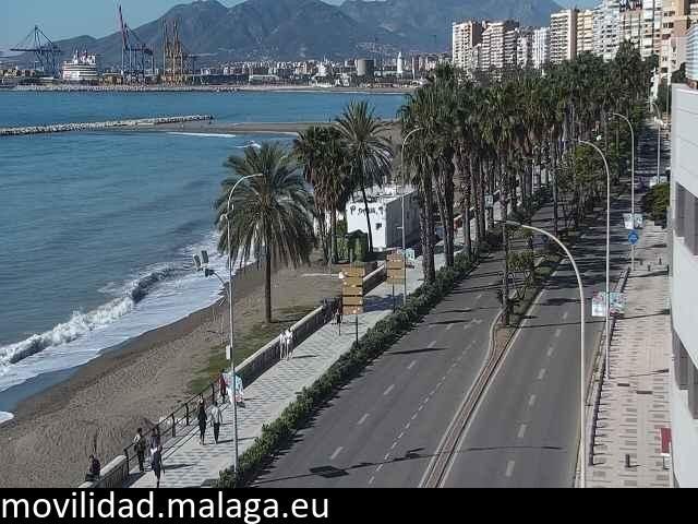 Archiv Foto Webcam Paseo Maritimo in Malaga