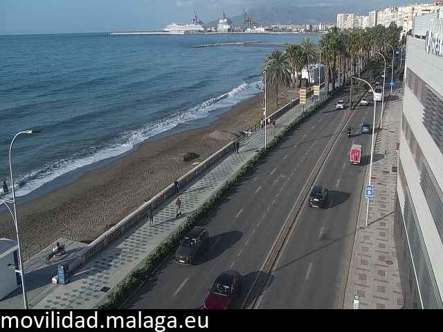Archiv Foto Webcam Paseo Maritimo in Malaga