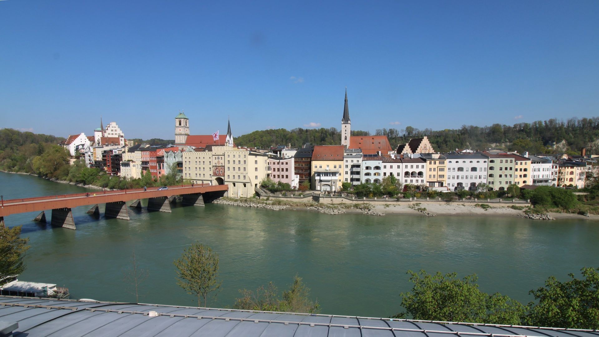 Archiv Foto Webcam Rote Brücke und Brucktor Wasserburg am Inn