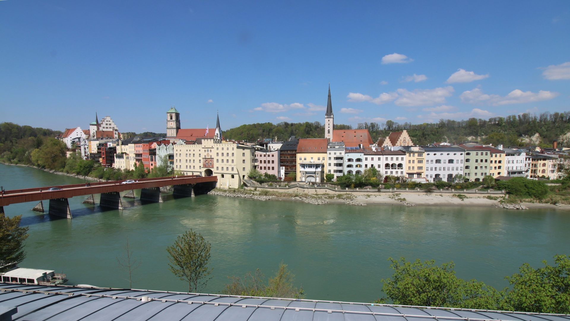 Archiv Foto Webcam Rote Brücke und Brucktor Wasserburg am Inn