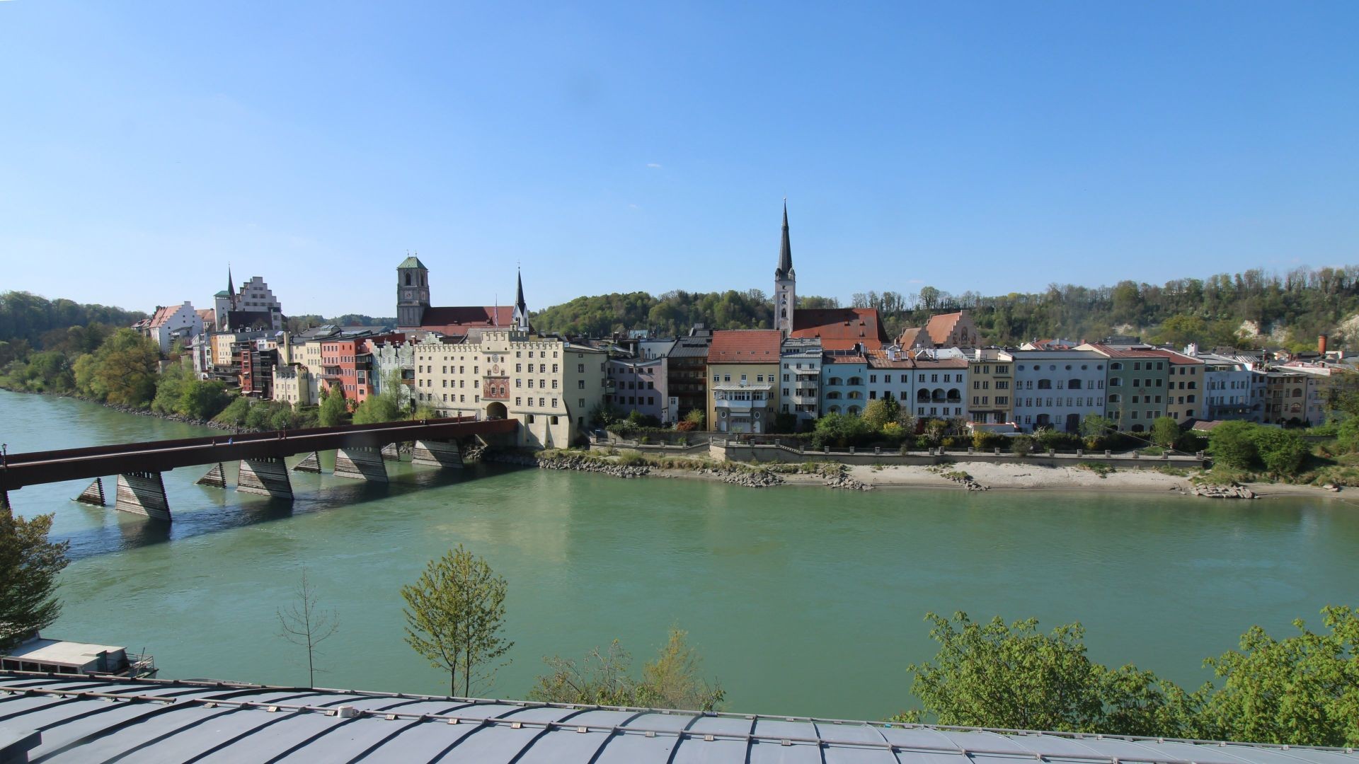 Archiv Foto Webcam Rote Brücke und Brucktor Wasserburg am Inn