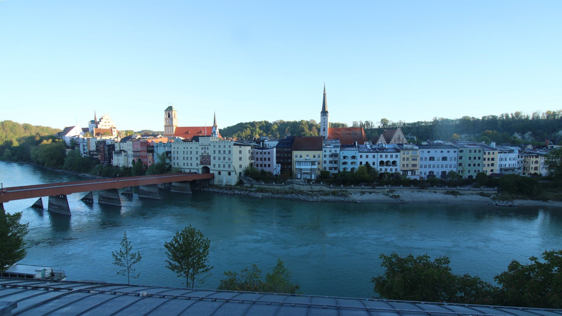 Archiv Foto Webcam Rote Brücke und Brucktor Wasserburg am Inn