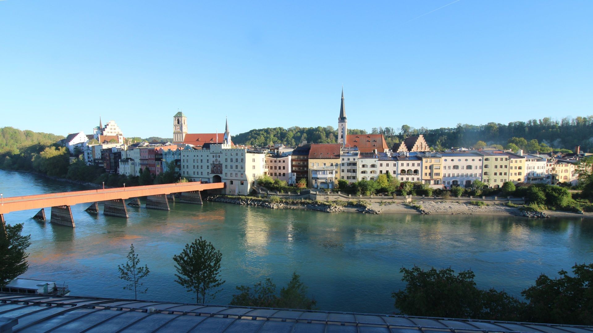 Archiv Foto Webcam Rote Brücke und Brucktor Wasserburg am Inn