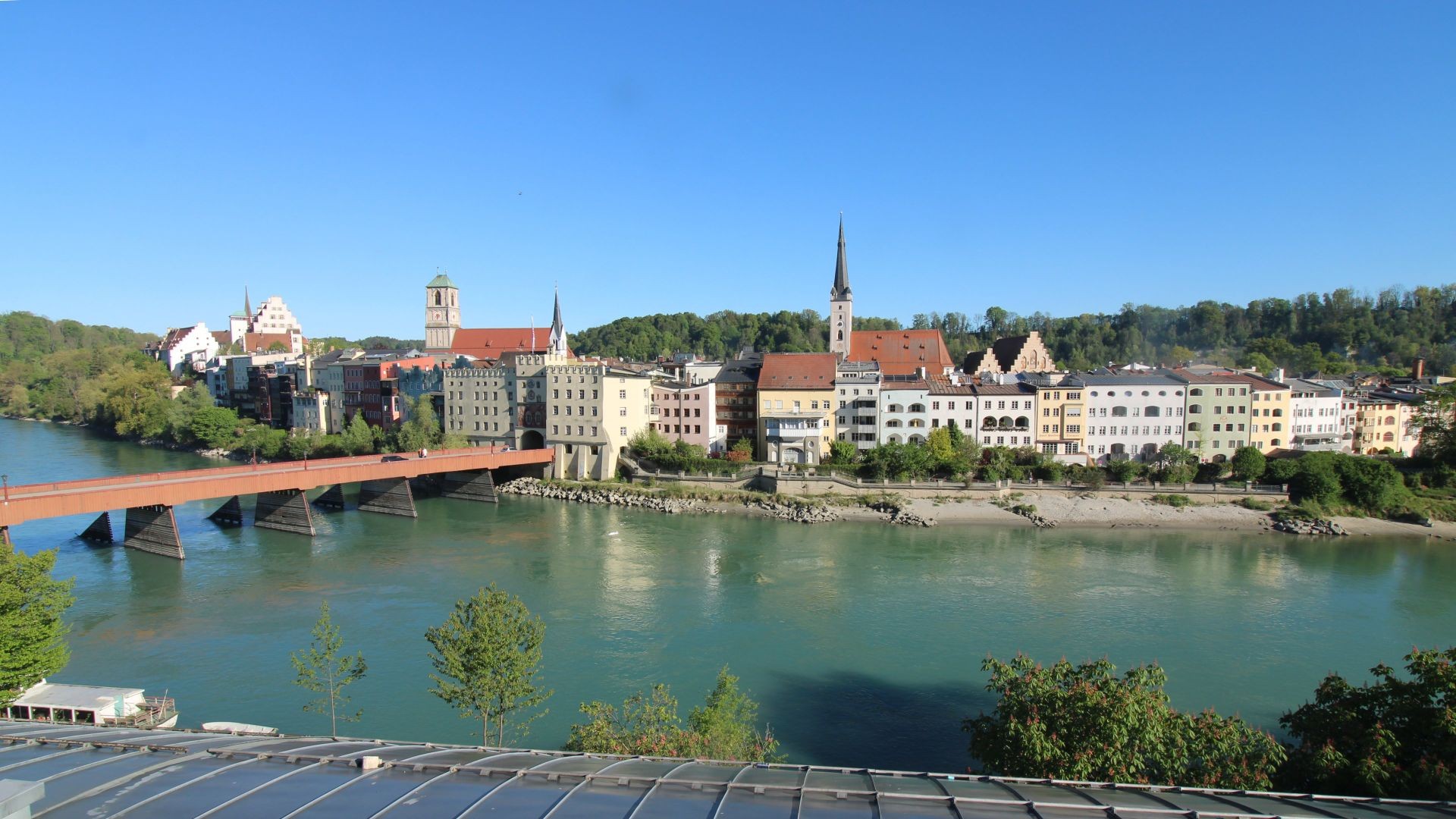 Archiv Foto Webcam Rote Brücke und Brucktor Wasserburg am Inn