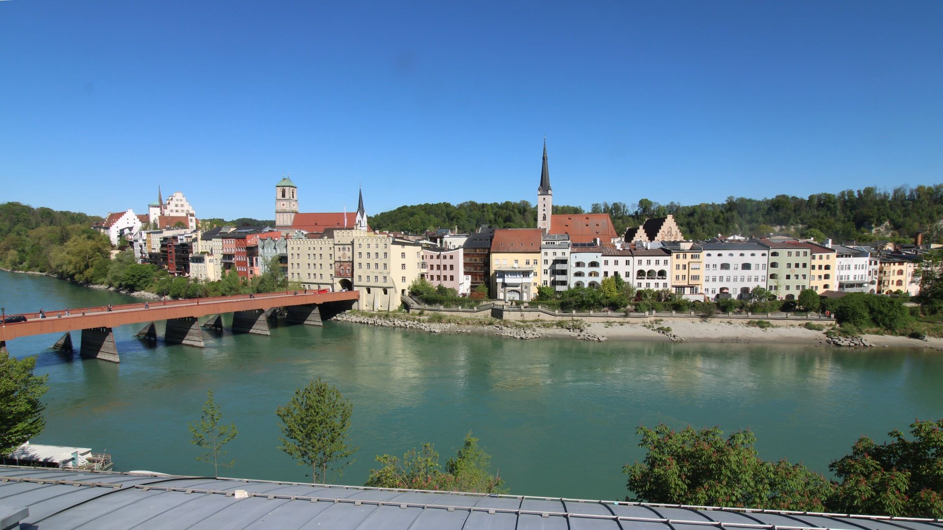 Archiv Foto Webcam Rote Brücke und Brucktor Wasserburg am Inn