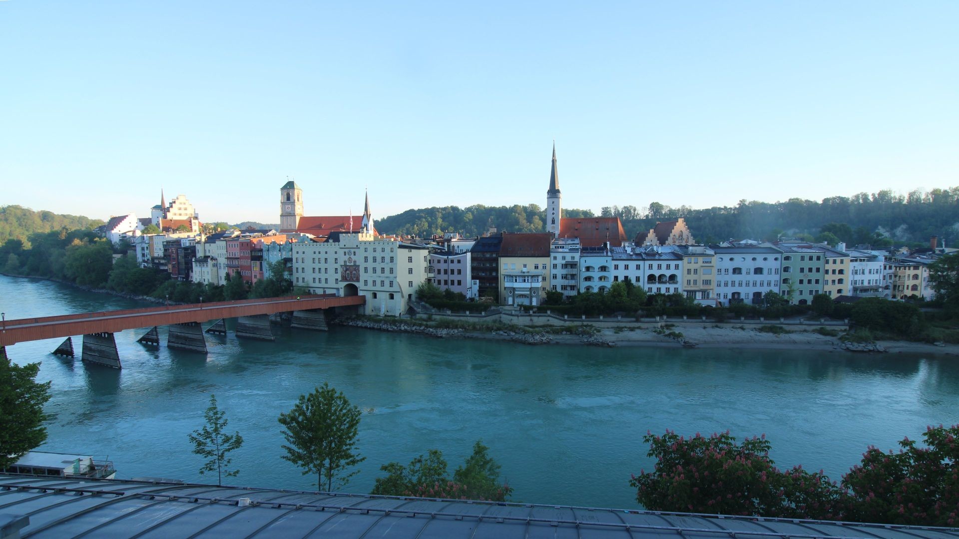 Archiv Foto Webcam Rote Brücke und Brucktor Wasserburg am Inn