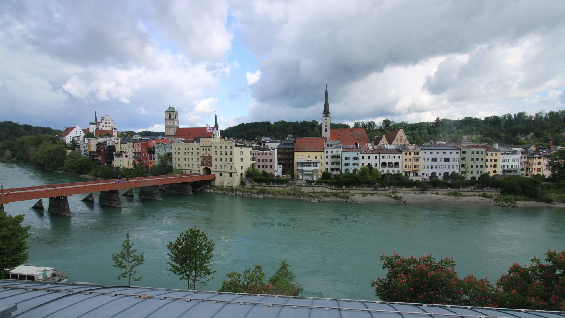 Archiv Foto Webcam Rote Brücke und Brucktor Wasserburg am Inn