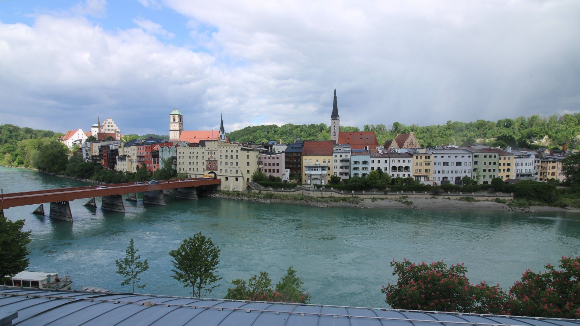 Archiv Foto Webcam Rote Brücke und Brucktor Wasserburg am Inn
