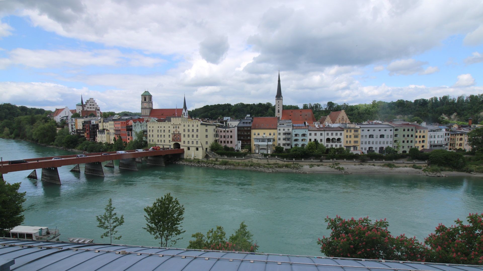 Archiv Foto Webcam Rote Brücke und Brucktor Wasserburg am Inn