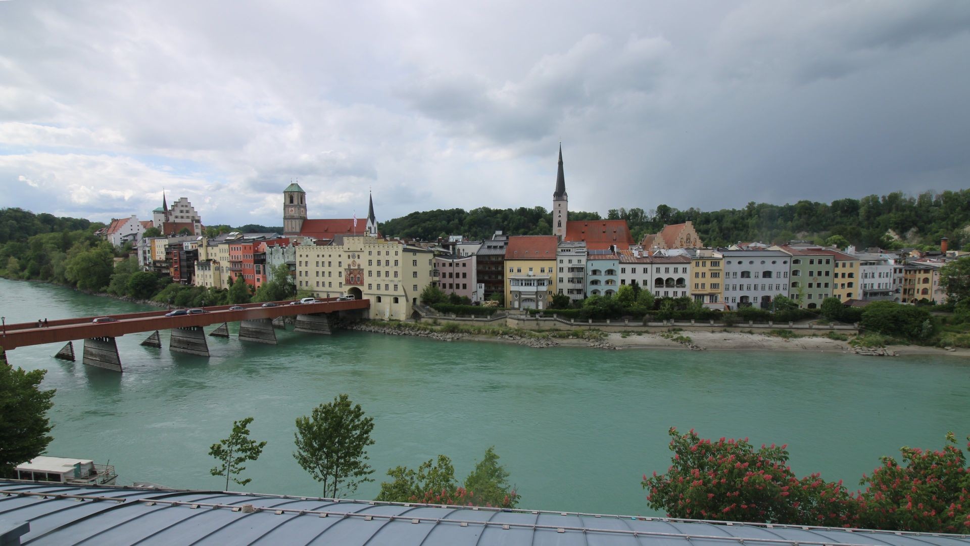 Archiv Foto Webcam Rote Brücke und Brucktor Wasserburg am Inn